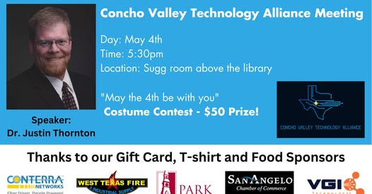 May 4th 2023 CVTA Meeting Featuring Dr Justin Thornton